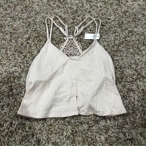Aerie Women’s Size Small Beige Cropped Tank NWT
